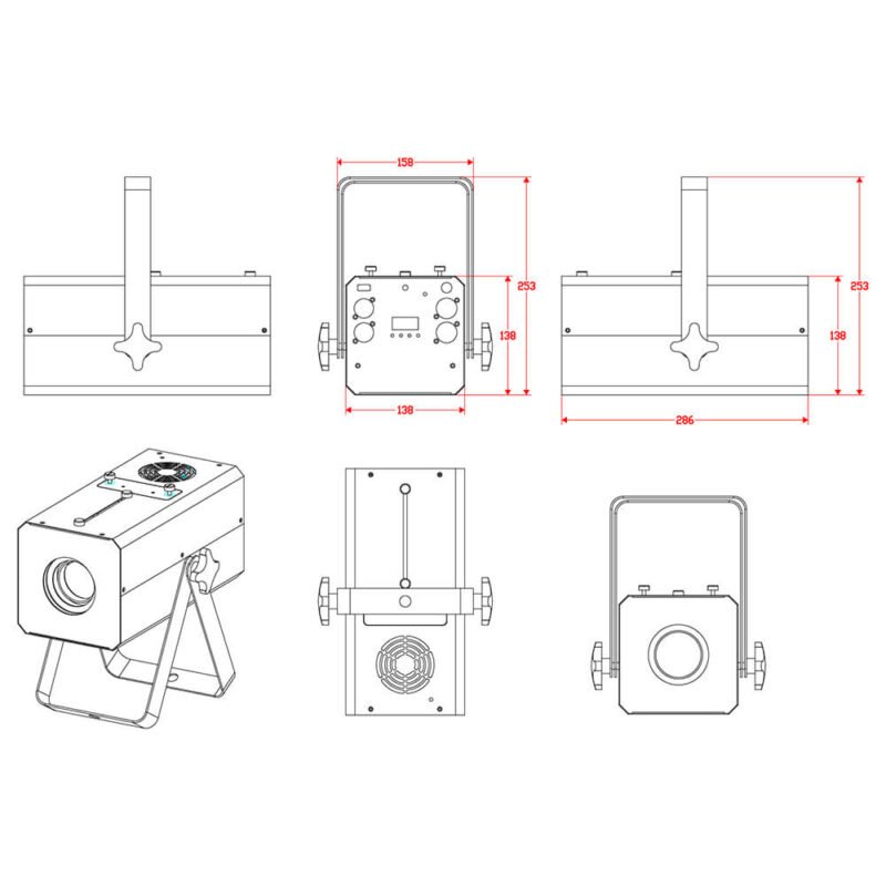 led gobo projector 100W dimensions
