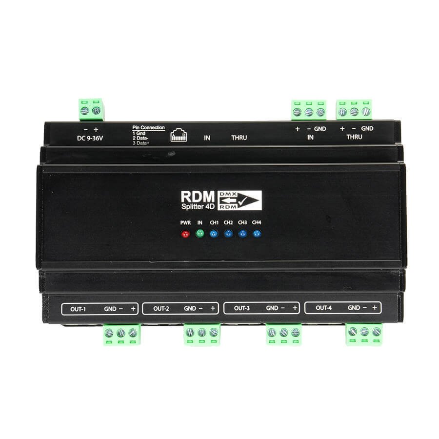 4-way RDM Splitter Din Rail